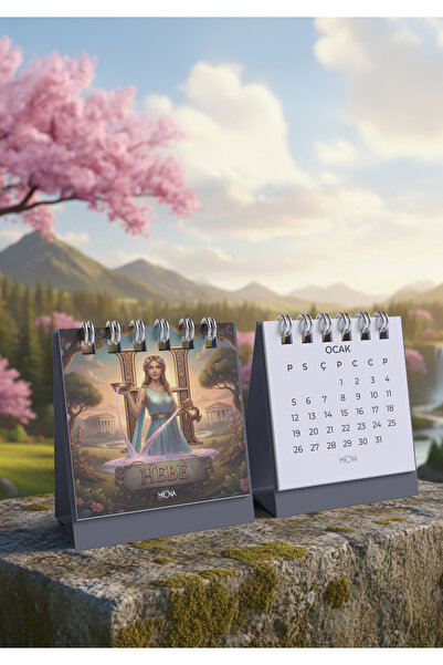 Miona 2026 Masaüstü Mitolojik Temalı Takvim - Hebe (8x11)