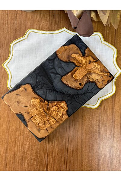 esbonaf Ayaklı Epoksi Sunumluk Büyük Boy / Dark / Orta Sunumluk (%100 Zeytin ...