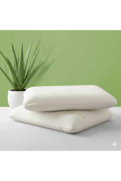 Opalin 2 ADET 1200 GRAM ALOE VERA VİSCO PARÇACIKLI YASTIK BOYUN DESTEKLİ ORTOPEDİK YASTIK 50X70