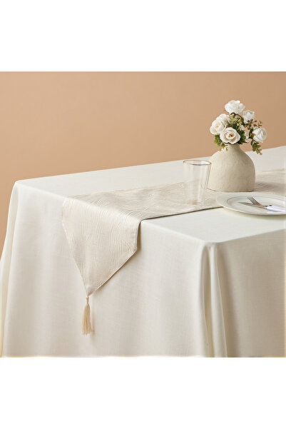 Giacomo Desing Gia Como Textured Table Runner with Tassel Detail - 33x180 cms