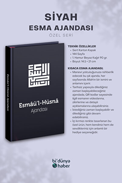 Bi Dünya Haber Esmaül Hüsna Agenda - Black (Special Series)