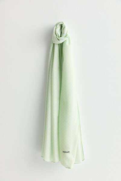 Nihan Desenli Viskon İpek Şal Haki