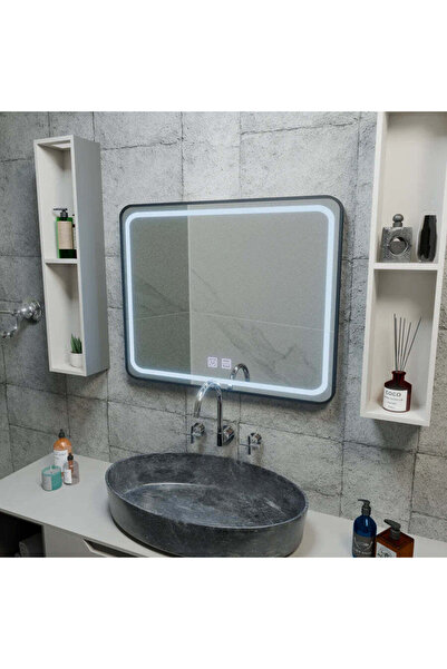 KORMAN TECHNIK Oglinda LED Rectangulara 90x75cm Edge LUMINOUS Touch Sistem Dezaburire Rama Neagra