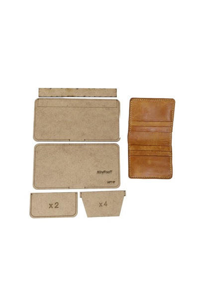 AiryFooT Yatay 6 Kartlıklı Cüzdan Şablonu 5 Parça Kalıp Aft07