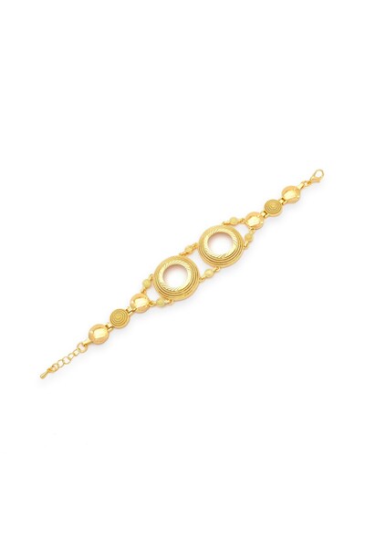 FerizZ Altın Kaplama İmitasyon Desenli İki Çeyrek Çerçeveli Bileklik BLK-1208