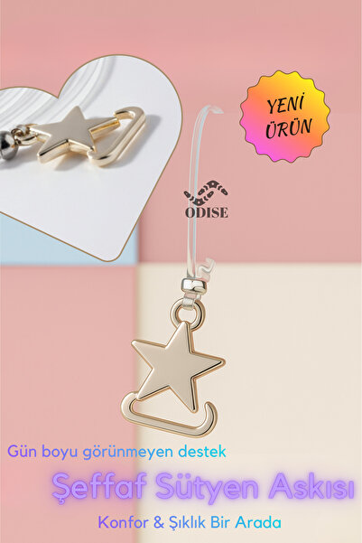 KUIN Ultra İnce Yıldız Desenli Görünmez Ayarlanabilir Şeffaf Sütyen Askısı-El...