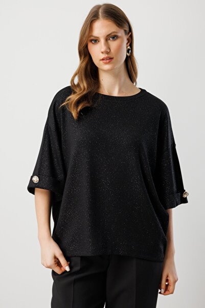 ON Simli Kumaş Yarım Kol Bluz