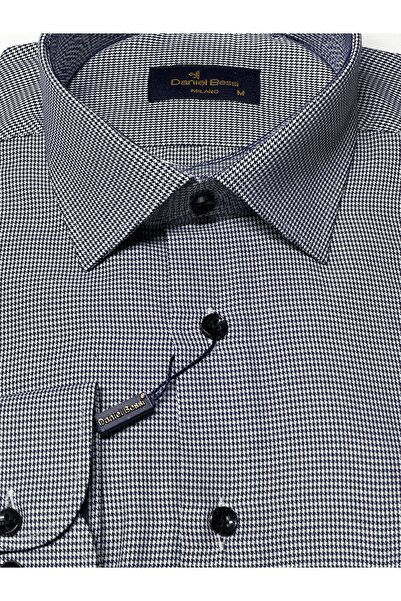 Daniel Bessi Long Sleeve Regular Fit Micro Patterned Classic Men's Shirt with Pockets Gml-460