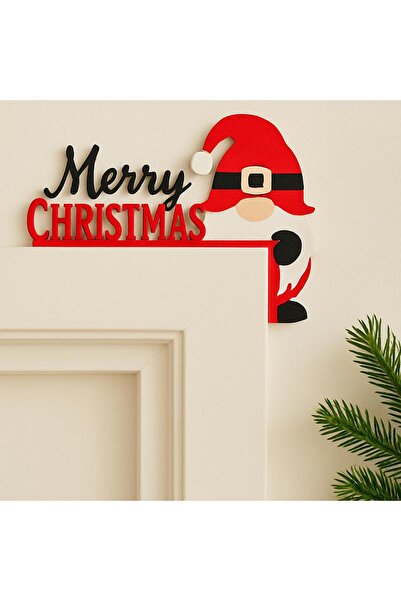 Genel Markalar 3D Merry Christmas Kapı Üstü Yılbaşı Dekoru – Noel Baba Süs – ...