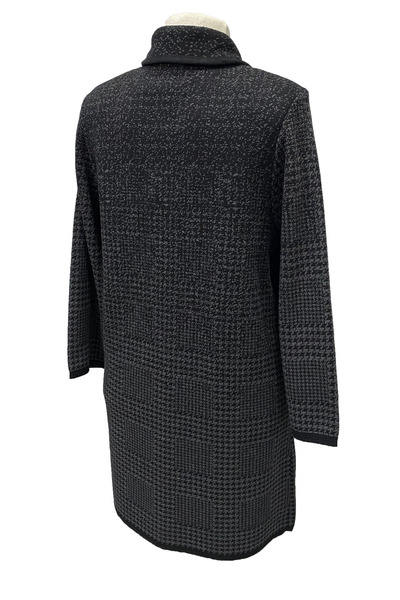 Giyinen Mağazaları Selcan Turn-Down Collar Houndstooth Pattern Buttoned Double Pocket Winter Cardigan