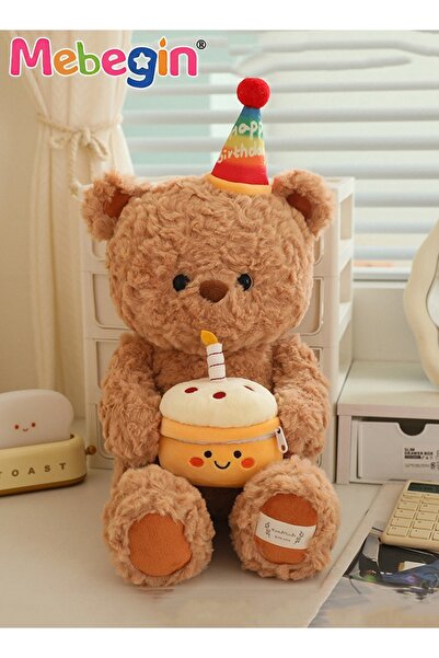 MEBEGIN دب تيدي محشو 40 سم، دب تيدي ذو شكل فريد، دب بني محشو أشعث، لعبة قطيفة...