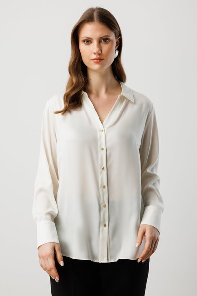 Ekol Gömlek Yaka Büyük Beden Bluz