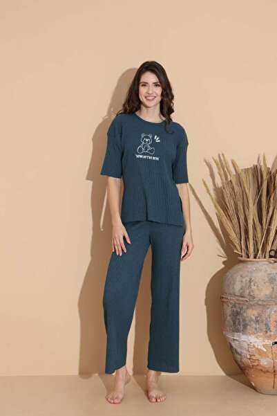 Welike Women's striped pajamas Anna blue