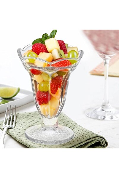 dealshopromania Set of 6 glass cups 225 ml for Chicago frozen fruit salad for terrace and events
