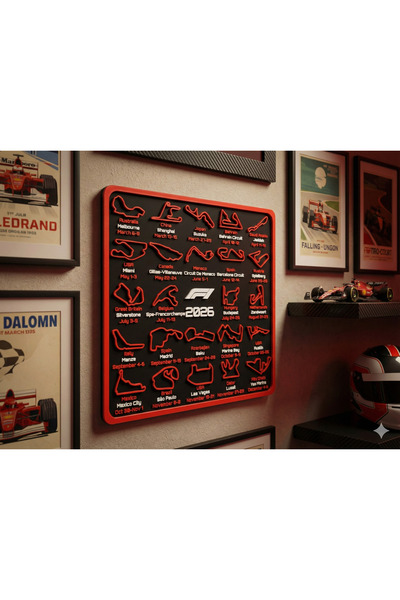 magicland F1 2026 Duvar Takvimi, Formula 1 Dekoratif Tablo, 25x23 cm