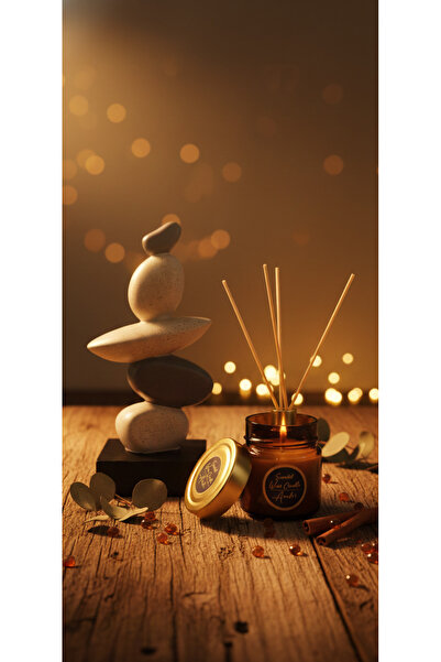 NUR MUM Premium Luxury Koleksiyon Amber Esanslı Dekoratif Cam Mum