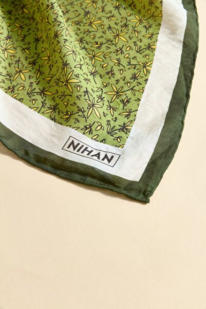 Nihan Viskon Dijital Desenli Eşarp Yeşil - 79049