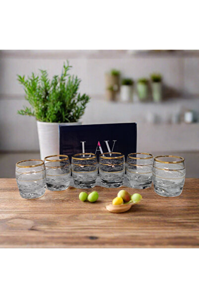 dealshopromania Adora Gold - Set de 6 pahare pentru băuturi spirtoase tari de 80 ml