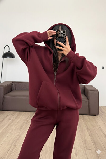 LECTUEL Oversized Unisex Basic Hooded Zippered Cardigan Hoodie Sweatshirt