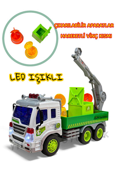 YILDIRIM OYUNCAK Sesli ve Işıklı Geri Dönüşüm Fonksiyonlu Hareketli Çöp Kamyo...