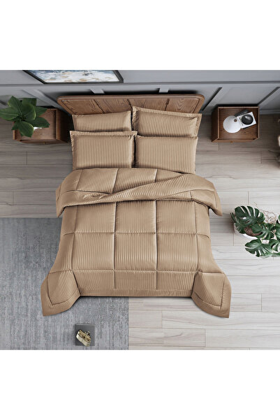 unique home collection Unique Home Hampton 6-Piece Striped King Comforter Set - 240x260 cms