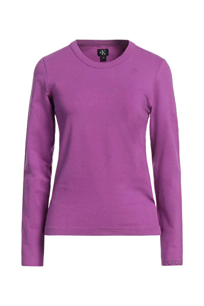 Calvin Klein Γυναικείο Κομψό Μωβ T-Shirt CK - Μέγεθος L