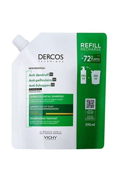 Vichy Rezerva Sampon Dercos Anti Matreata pentru Par Uscat - 390ml