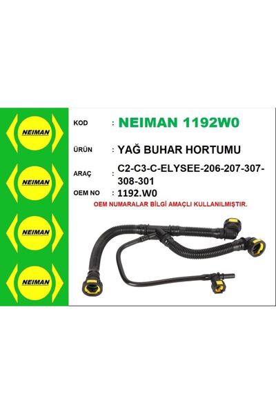 NEIMAN YAĞ BUHAR HORTUMU C2-C3-C-C-ELYSEE-206-207-307-308-301