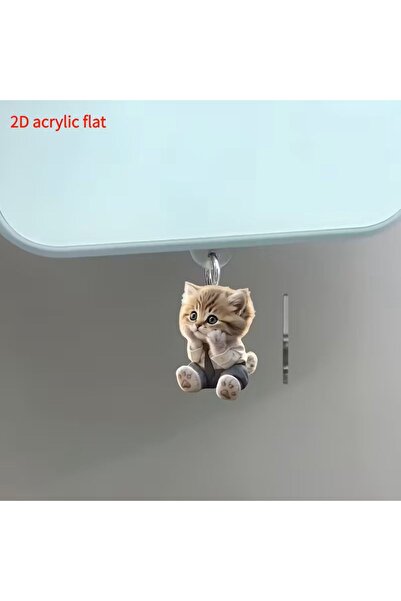 HISCOSMETIC Cep Telefonu Toz Tıpası 2D Sevimli Kedi Akrilik İphone Uyumlu