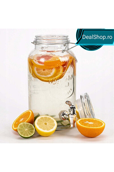 dealshopromania Borcan dozator de 7 litri pentru băuturi, limonadă, suc, cu r...