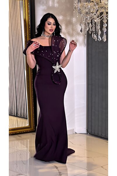 NHMODA Krep Kumaş ,Balık Kesim ,Straplez yaka Abiye