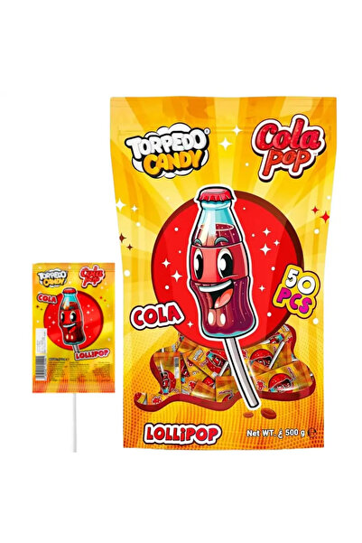 TORPEDO حلوى مصاصة بنكهة الكولا من كاندي كولا، 50 قطعة - 700 غرام