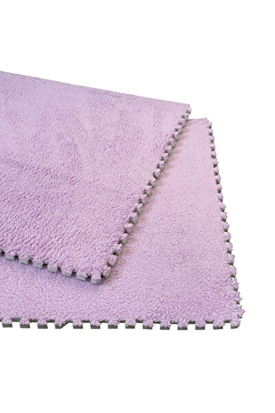 PROCART Fluffy puzzle mat, 61.5x61.5x1.7 cm, EVA foam, set of 2 pieces Light purple