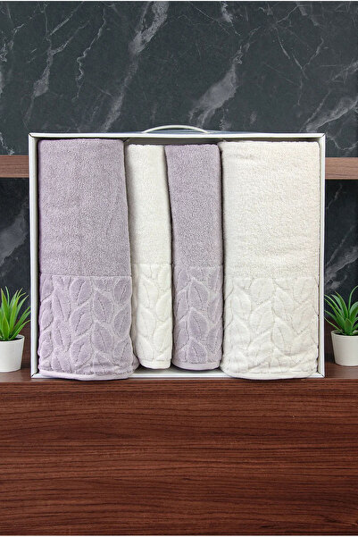 ihvan online Hazal 100% бавовняний набір з 4 рушників для ванної кімнати, 50x90 - 90x150, антрацит-крем - 00081