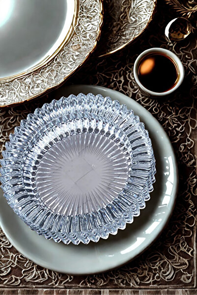 Home منفضة سجائر زجاجية مستديرة من الياقوت - طبق للرماد قطعة واحدة