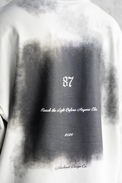 Machinist Ανδρικό μακρυμάνικο μπλουζάκι με αφηρημένο στάμπα, Space Grey