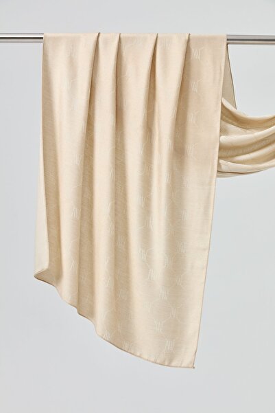 Nihan Logolu Monogram Şal Bej