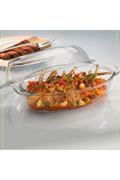 dealshopromania Vas de sticlă rezistent la căldură 2,25 L cu capac Pasabahce Borcam 59022