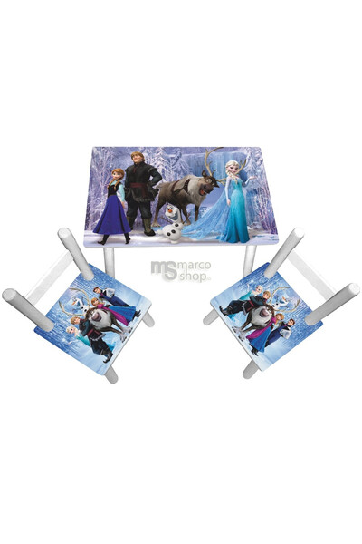 Marcoshop Masă pentru copii cu 2 scaune - Elsa din Regatul de Gheață