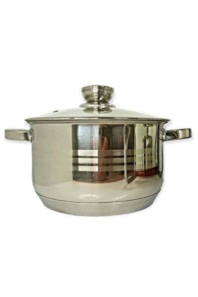 dealshopromania Cratiță din oțel inoxidabil 2,9 litri cu capac de sticlă, lin...