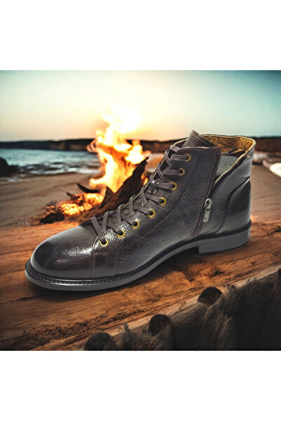 VİVA SHOES 100% Genuine Leather Leather Sole Men's Half Boots