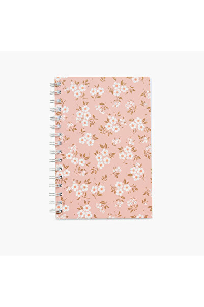 Lifestyle دفتر ملاحظات حلزوني بطبعة زهور