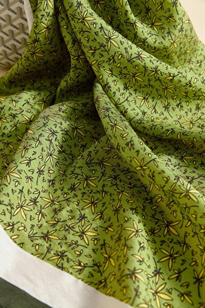 Nihan Viskon Dijital Desenli Eşarp Yeşil - 79049