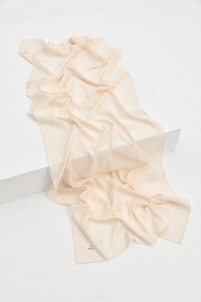 Nihan Zigzag Desen Stil Şal Pudra