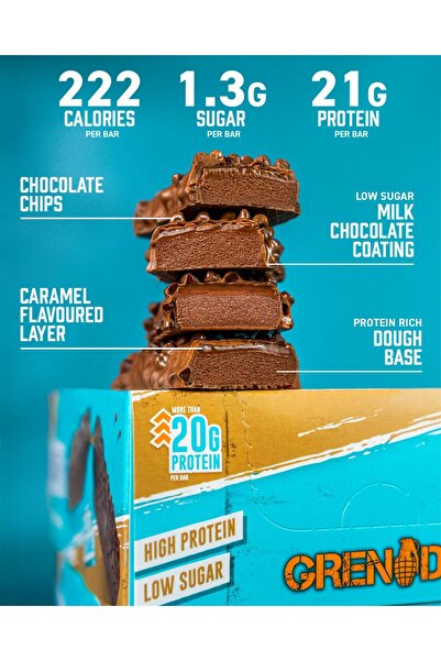 Grenade Protein Bars Chocolate Chip Salted Caramel - Granade Protein Bar Chocolate Chip Salted Caramel 12x60g