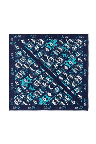 All We Need Is Pets Looking Purr-fect Dark Blue Silk Bandana for Cats and Pet...