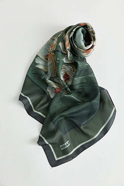 Nihan Floş Natural Fly Eşarp Haki