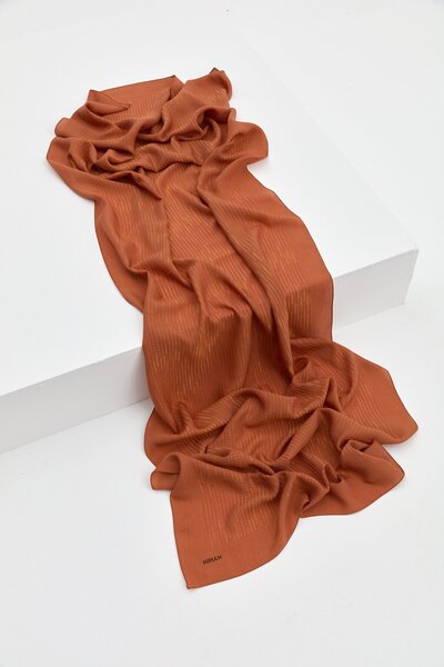 Nihan Jakarlı Pamuk Lyocell Şal Kiremit