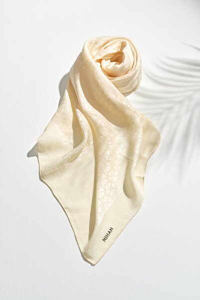 Nihan Jakarlı Pamuk Lyocell Eşarp Ekru