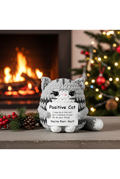 OEM Crochet mascot, Kitty pattern, motivational message You're purr-fect!, An...